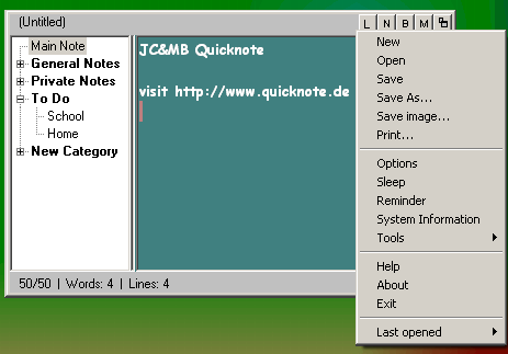 Quicknote software